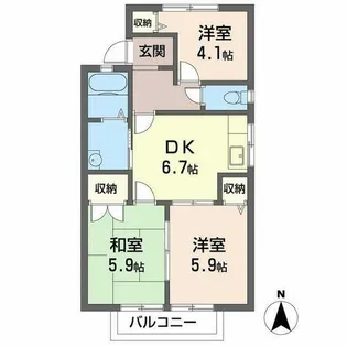 松本ハイツ東【0201号室】の間取り