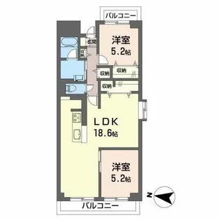 ヴィラ・ソレーユ高槻【0301号室】の間取り