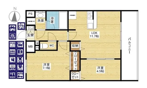セイワパレス新大阪【7階】の間取り
