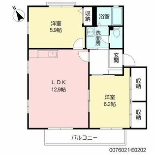 アヴェニール・アージュ E棟【E0202号室】の間取り