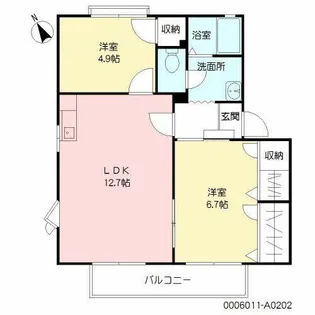 フレグランス常磐 A棟【A0202号室】の間取り