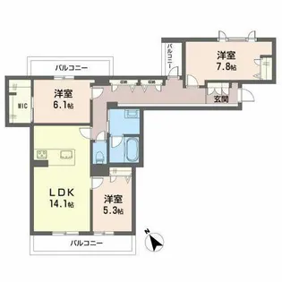 シャーメゾン ヴィラ 平田台【A0301号室】の間取り