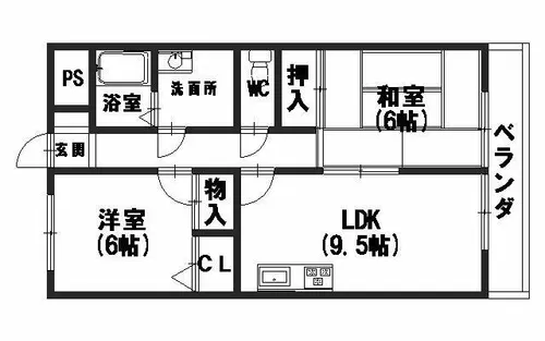アヴェルデ十ヶ坪【303号室】の間取り