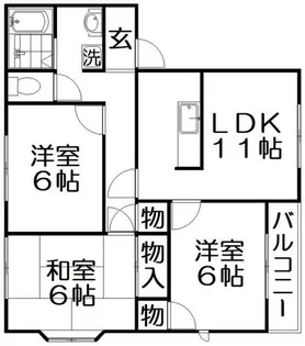 クイーンズコートA棟【2階】の間取り