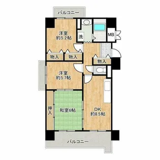 アビタシオン西なんば【9階】の間取り