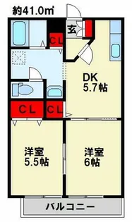 プレジデントタカヤ6 A棟【2階】の間取り