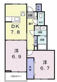 フロイライン アミィA【1階】の間取り