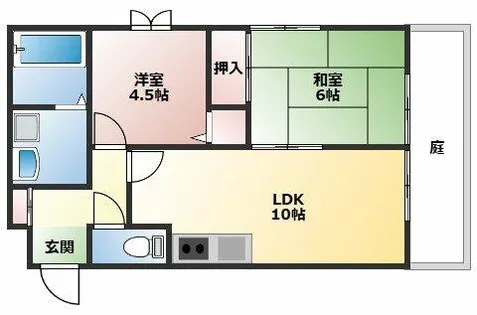 ハイツイベール【1階】の間取り