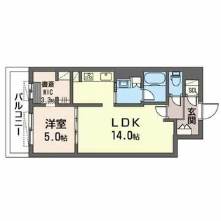 ハウオリ江坂【4階】の間取り