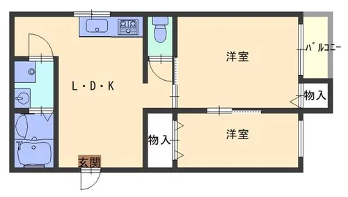 パールハイツ野里【1階】の間取り