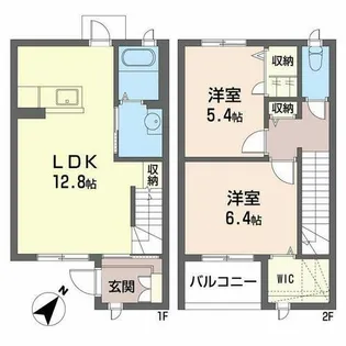 シャーメゾン松江【0102号室】の間取り