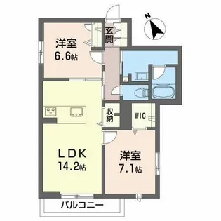 レフィシア城南【0201号室】の間取り