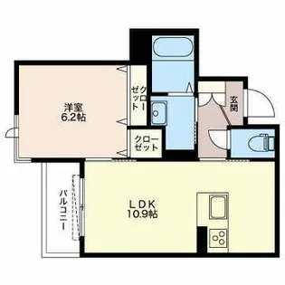 ラ・メール清水ヶ岡【0202号室】の間取り