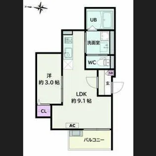 Jack hosokomeⅠ【103号室】の間取り