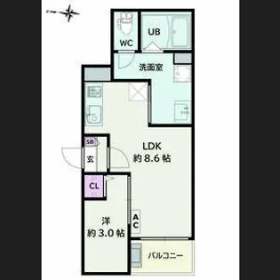 Jack hosokomeⅠ【301号室】の間取り