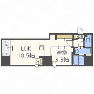 ビッグタワー大通公園【6階】の間取り