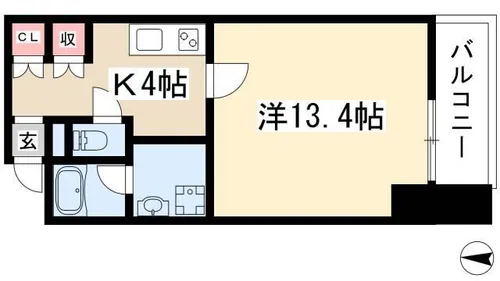 HEARTS WAVE【302号室】の間取り