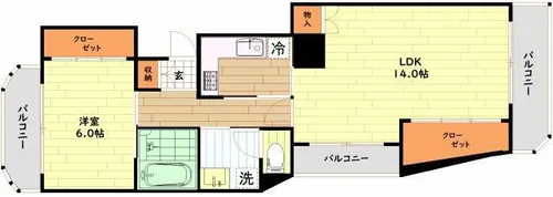 コープ野村梅田B棟【8階】の間取り