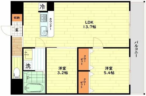 アプリーレ中之島【4階】の間取り