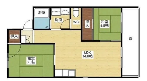 パセオ豊里B棟【1階】の間取り