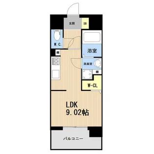 LIBTH博多駅南Ⅴ【0803号室】の間取り