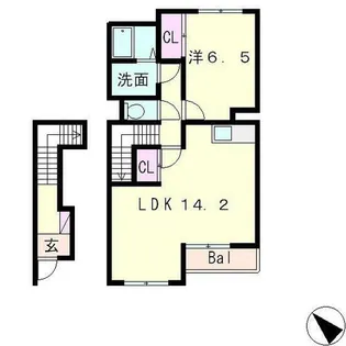 滋賀県愛知郡愛荘町野々目【アパート】の間取り