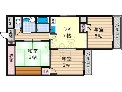 シャトーハピネス【2階】の間取り