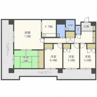 アルファスクエア円山【8階】の間取り