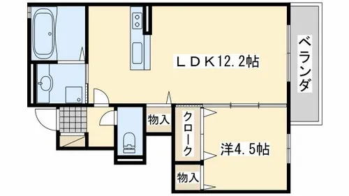 メゾンドボヌール秀B棟【1階】の間取り