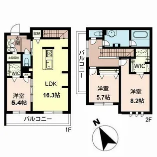 Feliseed 三国ヶ丘【0206号室】の間取り