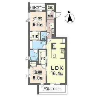 シャーメゾンエム【0301号室】の間取り
