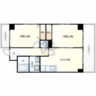 ハチブセ帝塚山【6階】の間取り