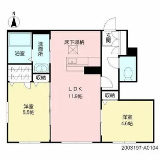 シャーメゾン善導寺【A0104号室】の間取り