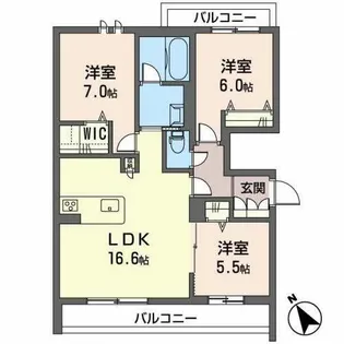 メゾン ド ユミール【0201号室】の間取り