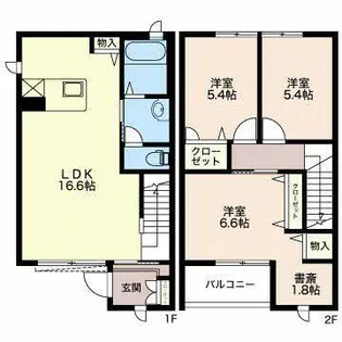 セルリアンコート【A01号室】の間取り