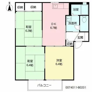 リュネット原 B棟【2階】の間取り