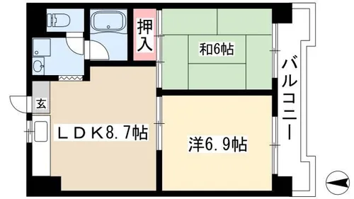 日宝レスカール一番町【6階】の間取り