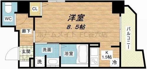 コージーコート釣鐘【8階】の間取り