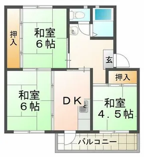 東垂水(1・2)住宅【4階】の間取り