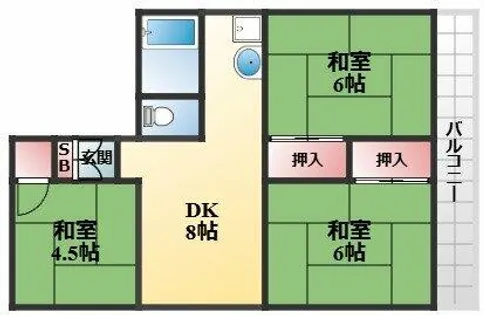 大阪府豊中市長興寺北2丁目【アパート】の間取り