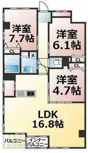 サンメールIMAIKE【401号室】の間取り