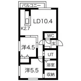 フェリーチェ麻生【3階】の間取り