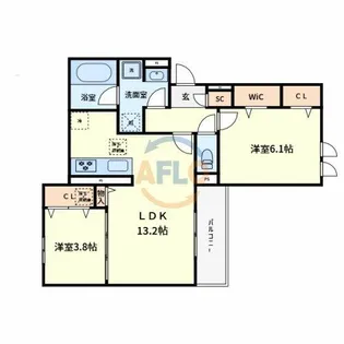 クラシスト苅田WEST【1階】の間取り