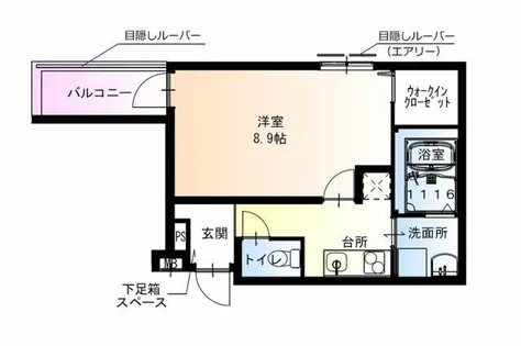フジパレス今川公園Ⅰ番館【2階】の間取り