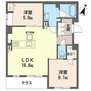 フォレナ山田東【1階】の間取り