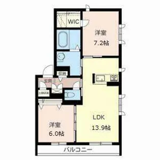 シャトーメゾン・ソレイユ【0201号室】の間取り