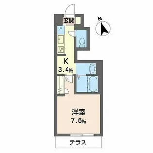 エトワール紫竹III【0102号室】の間取り