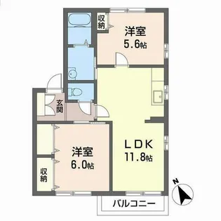 フォーレス沢野南B・C棟【C206号室】の間取り