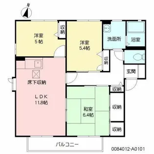 ディアス西天神【1階】の間取り