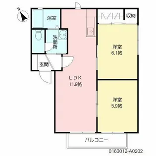 ディアス大原【A0202号室】の間取り